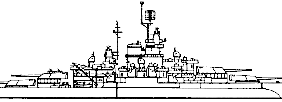 Боевой корабль USS BB-44 California 1945 [Battleship] - чертежи, габариты, рисунки